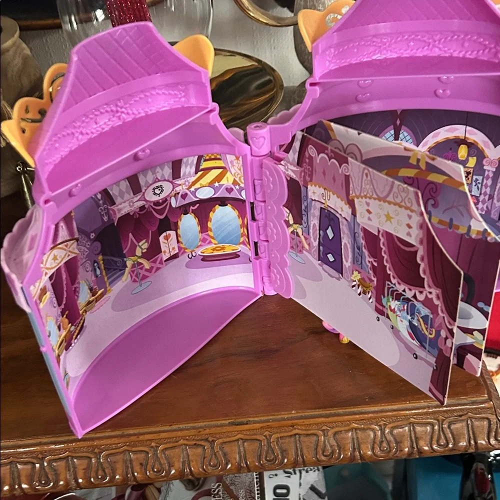 Purple and Pink Toy Castle with Heart Handle